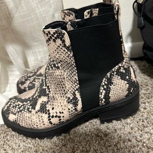 Black snake skin boots